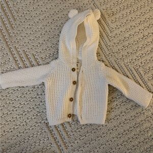 Carter's Cream Knit Button-Up Hoodie